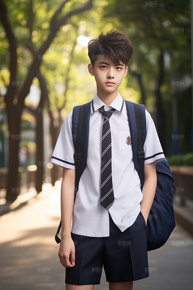 校服人物高中学校摄影图
