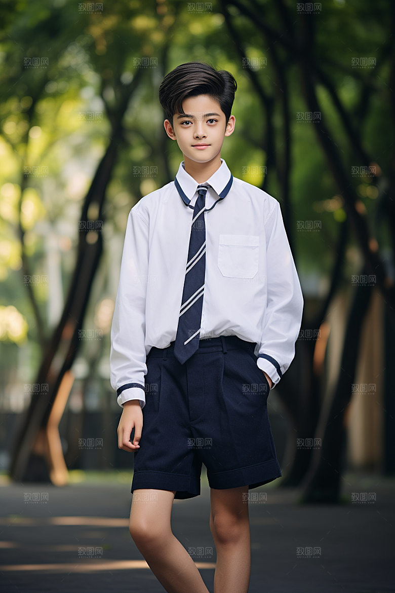 校服人物青少年高中摄影图