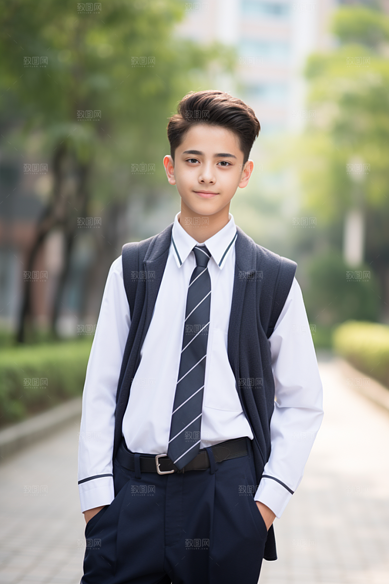 校服人物学生高中摄影图
