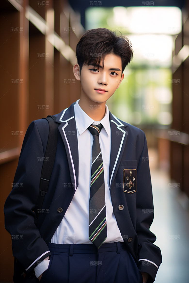 校服人物学生高清摄影图