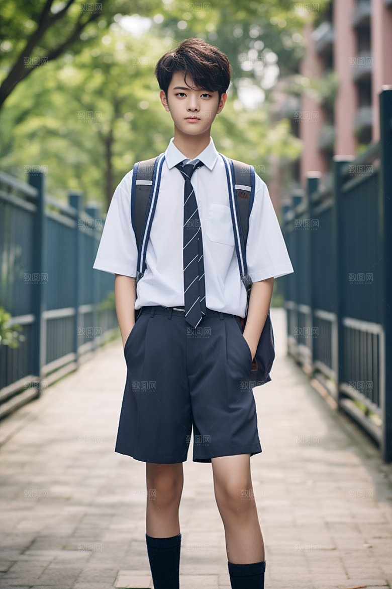 校服人物靓丽学校摄影图