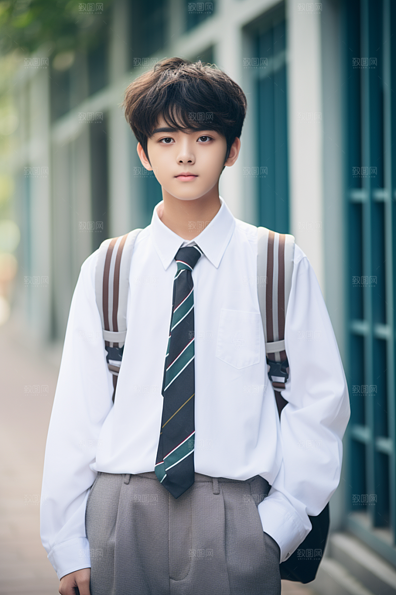 校服人物肖像青少年摄影图