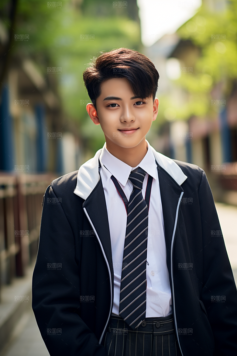 校服人物高中青少年摄影图