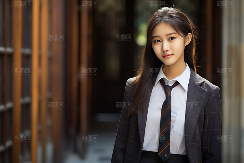 校服人物高中学校摄影图