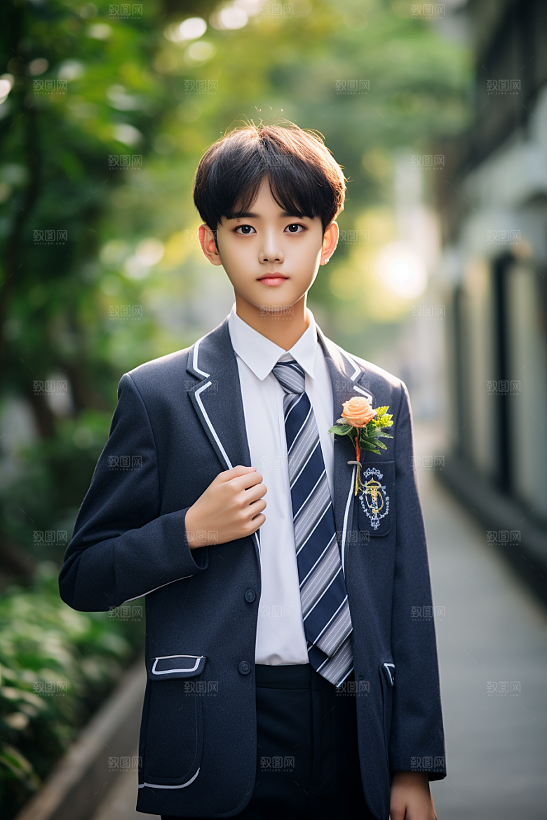 校服人物高中青少年摄影图