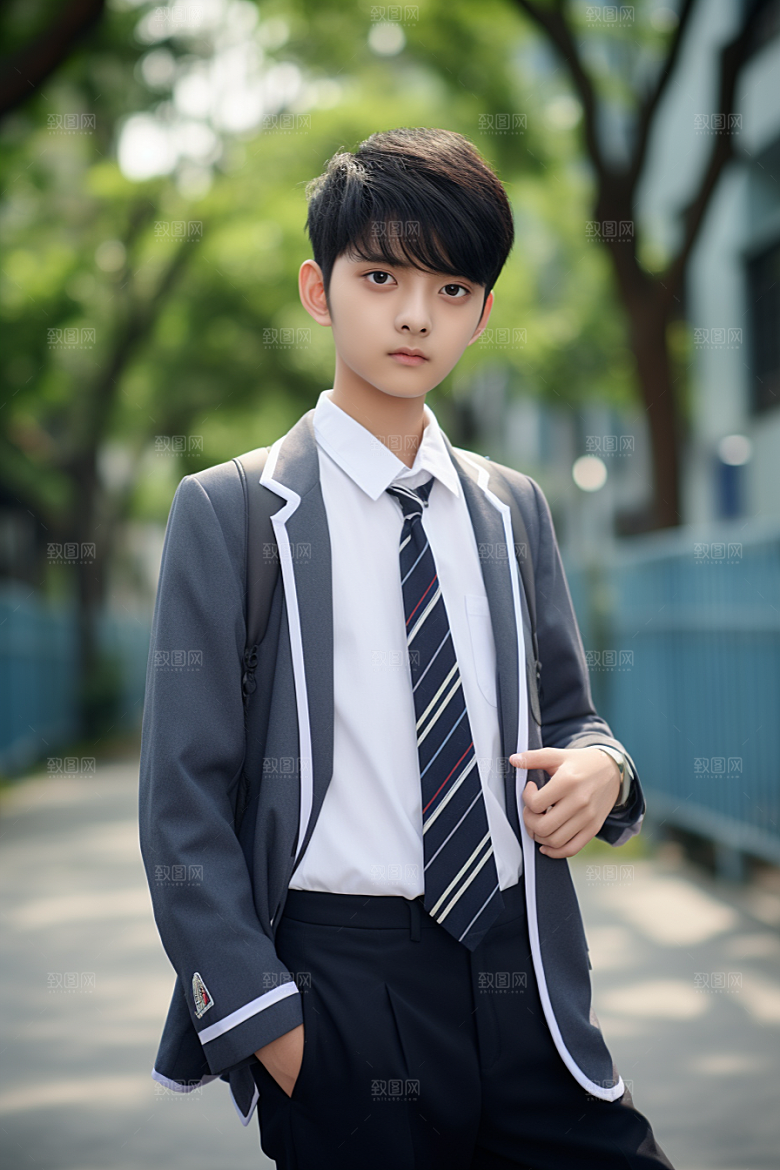 校服人物靓丽校园摄影图