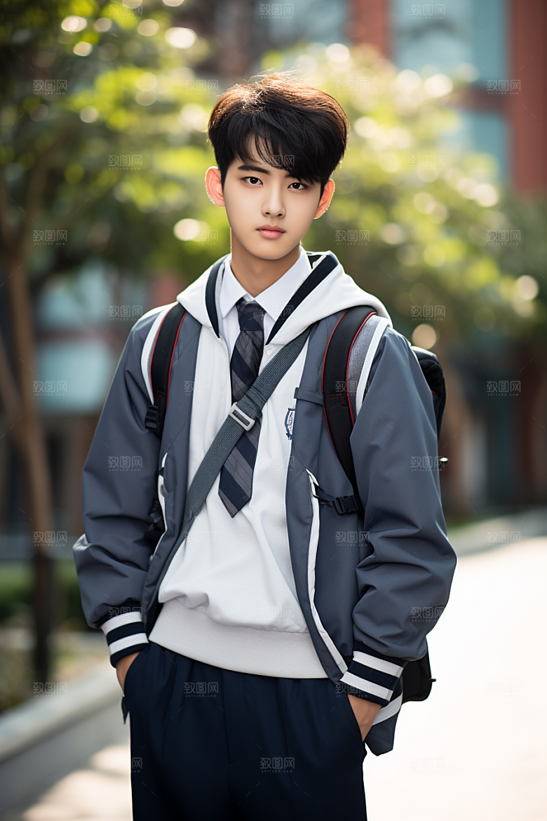 校服人物高清学生摄影图