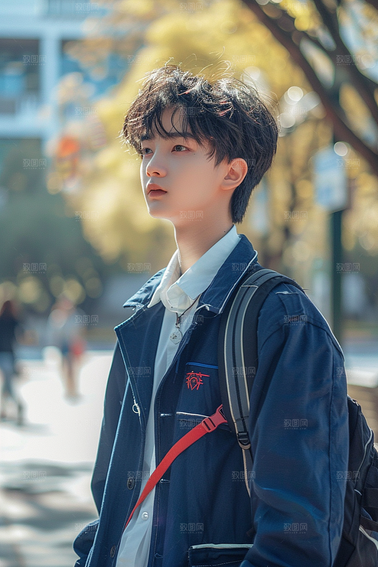 校服人物学校高中摄影图