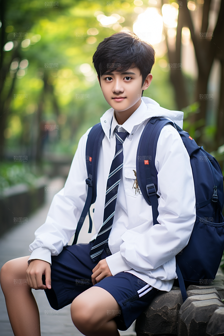 校服人物校园人像摄影图