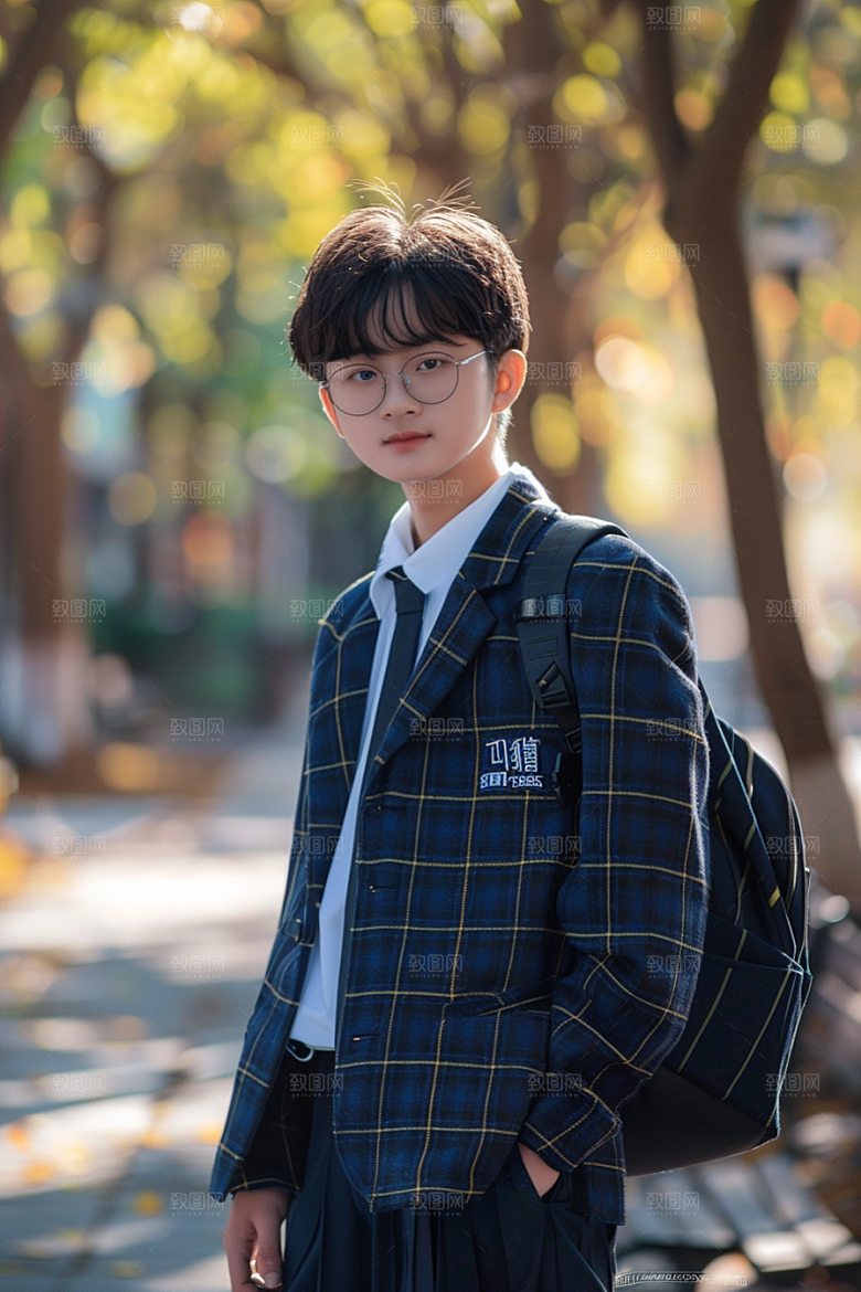 校服人物清新人像摄影图