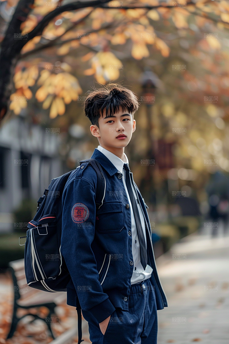 校服人物高中肖像摄影图