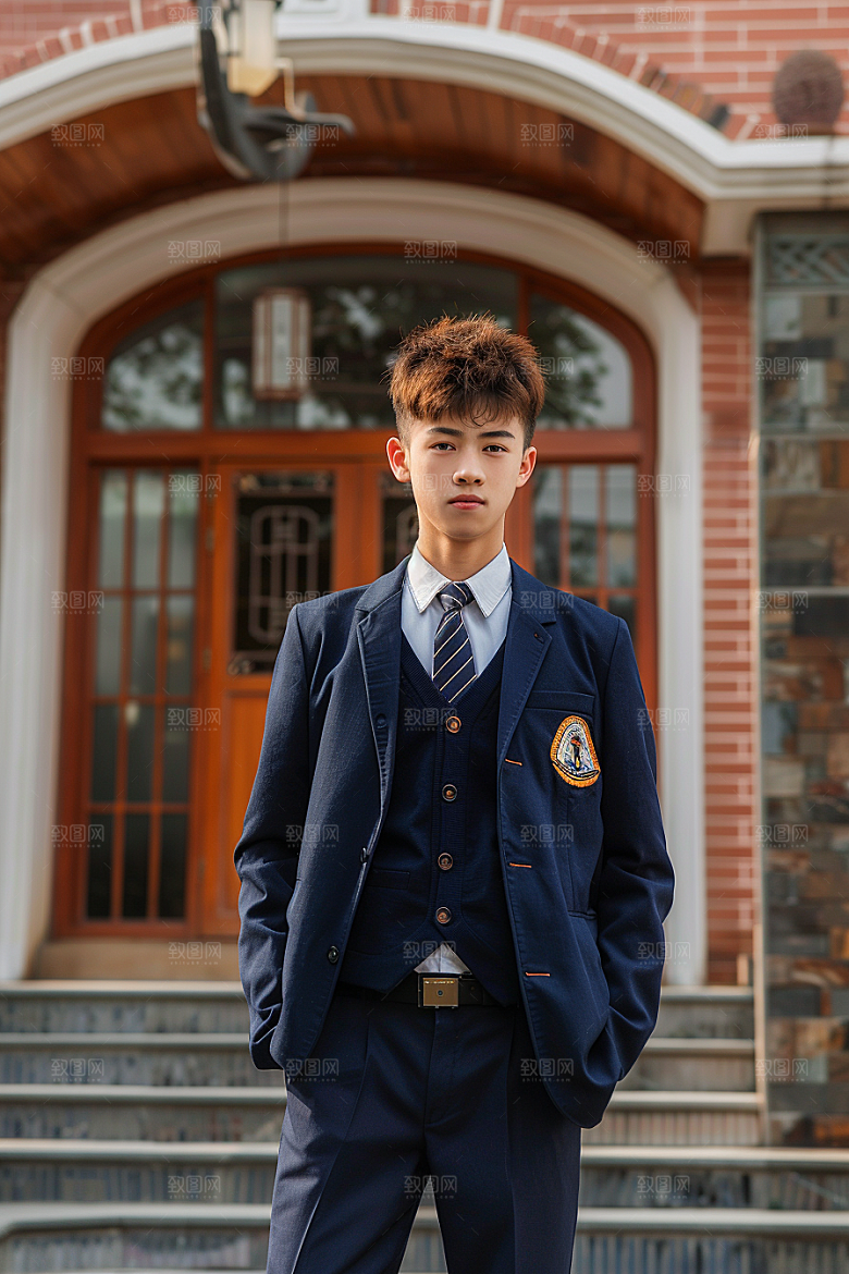 校服人物学生清新摄影图