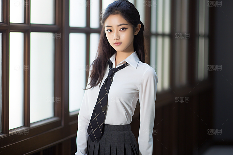 校服人物学生自然摄影图