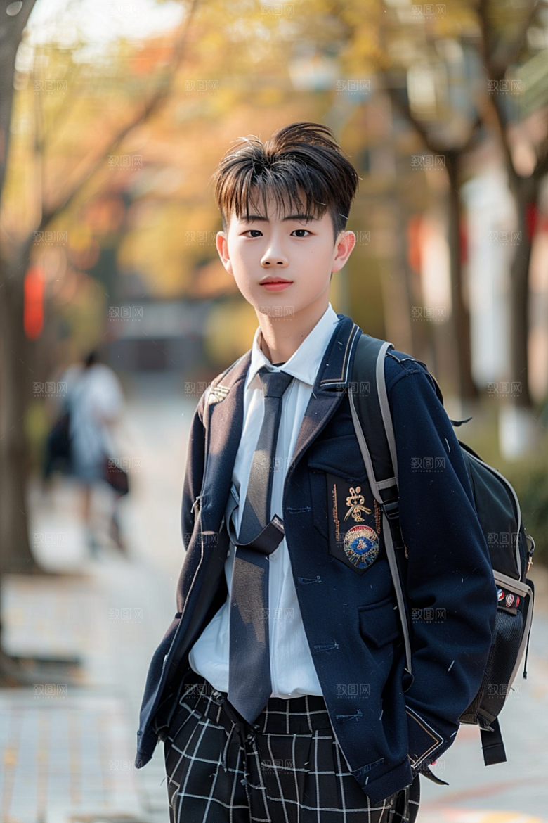 校服人物校园学生摄影图