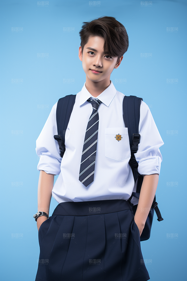 校服人物靓丽学生摄影图