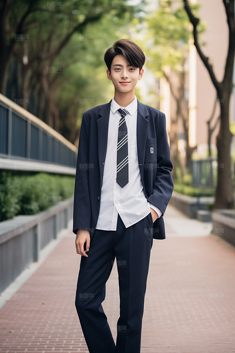 校服人物人像制服摄影图