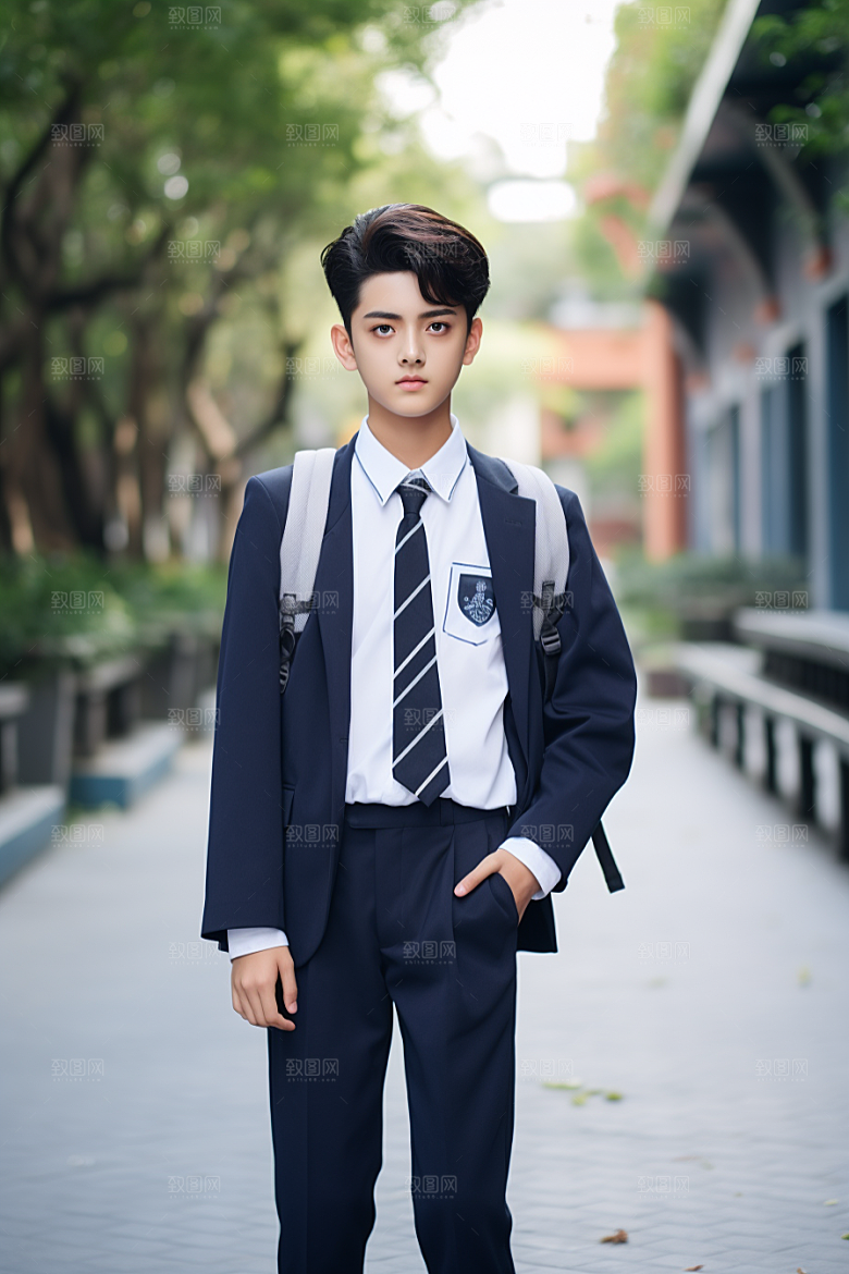 校服人物高中学生摄影图
