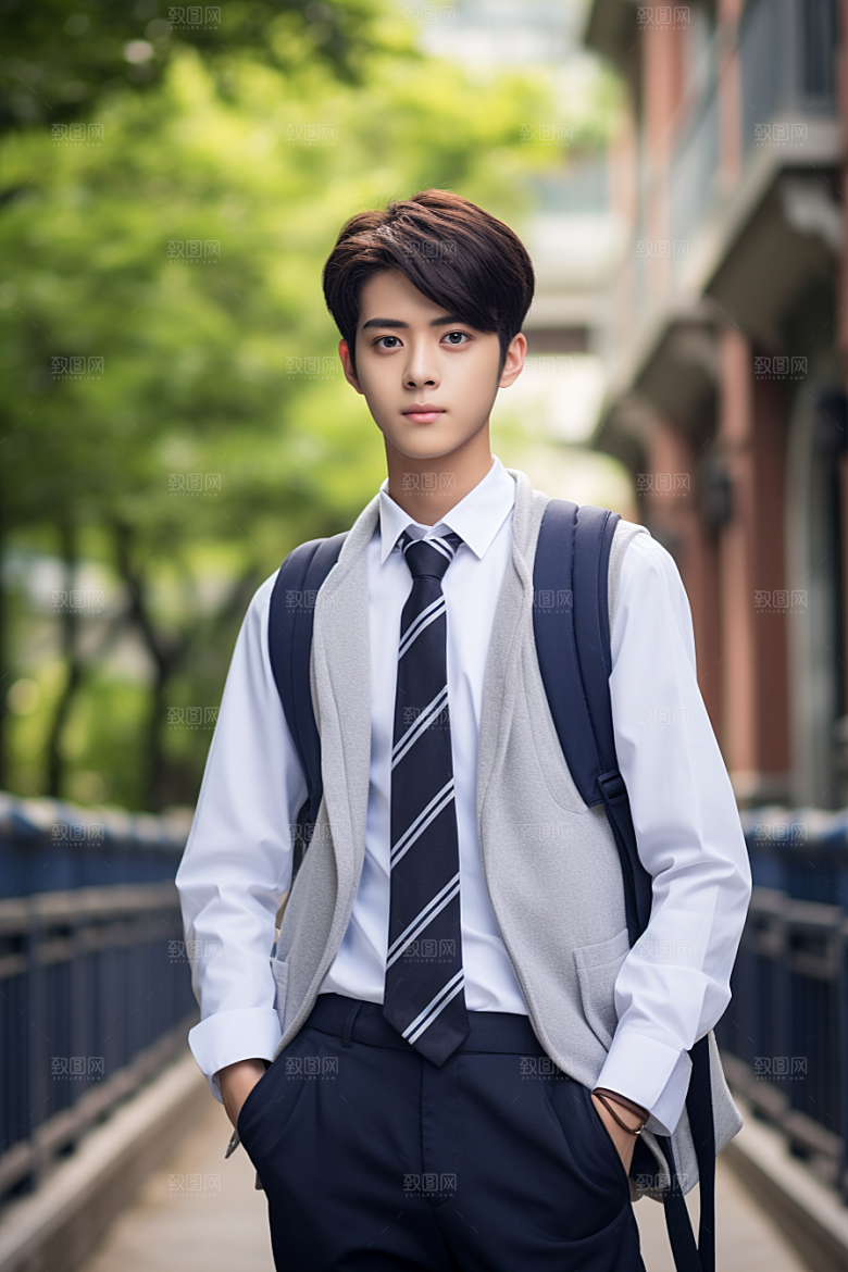 校服人物清新青春摄影图