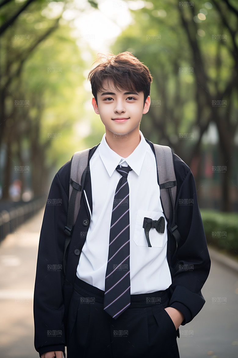 校服人物学校校园摄影图