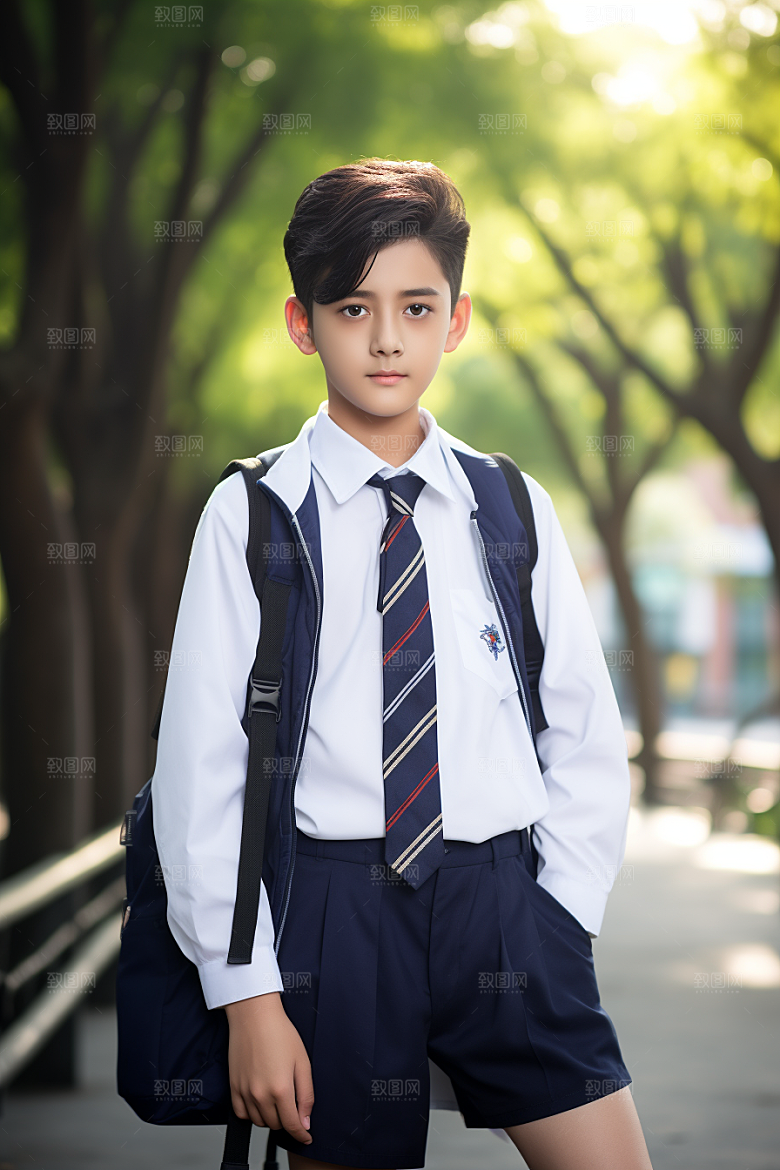 校服人物肖像学生摄影图