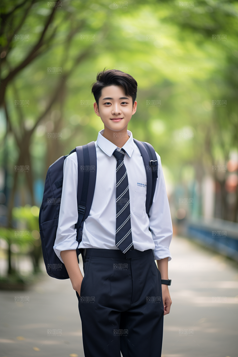 校服人物肖像人像摄影图