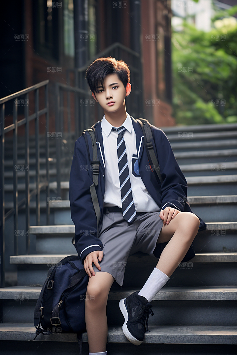 校服人物学校青少年摄影图