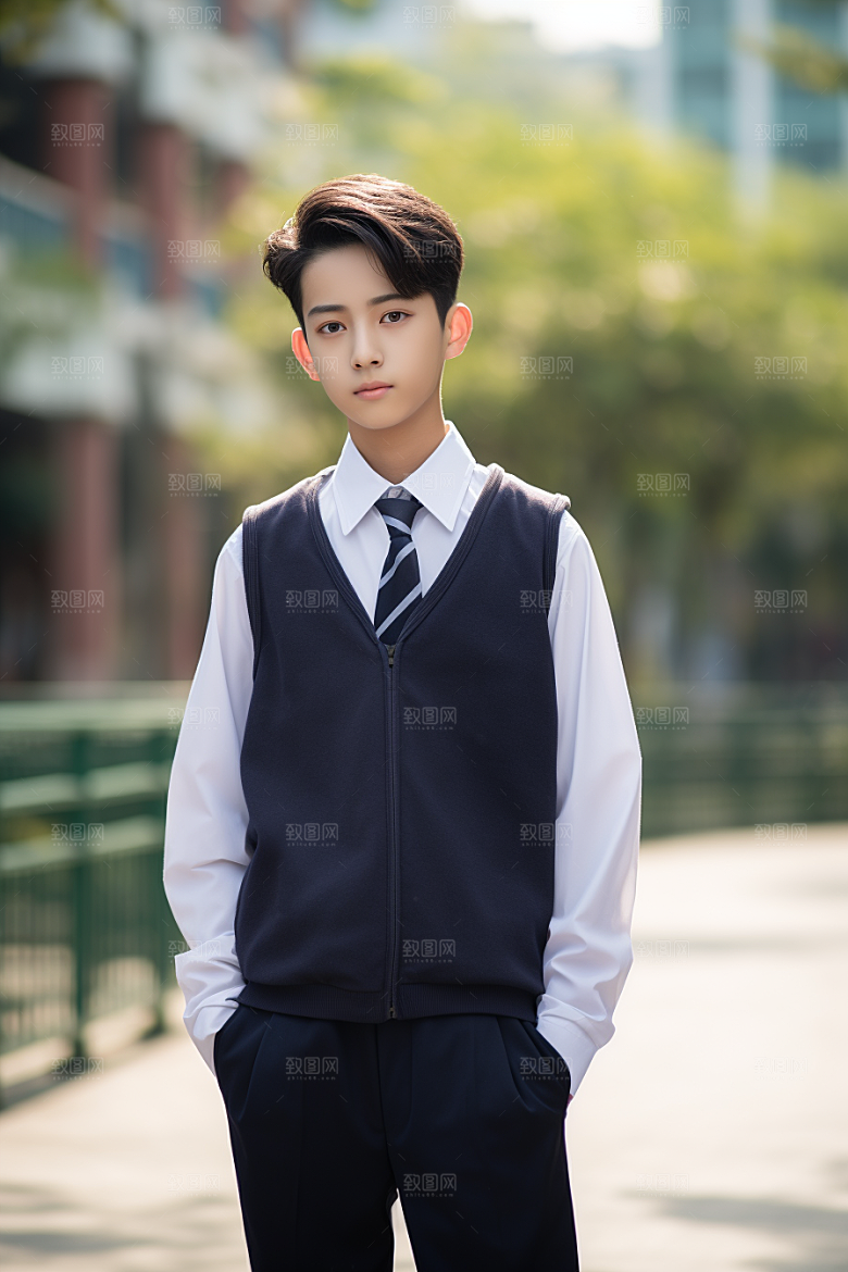 校服人物高清制服摄影图