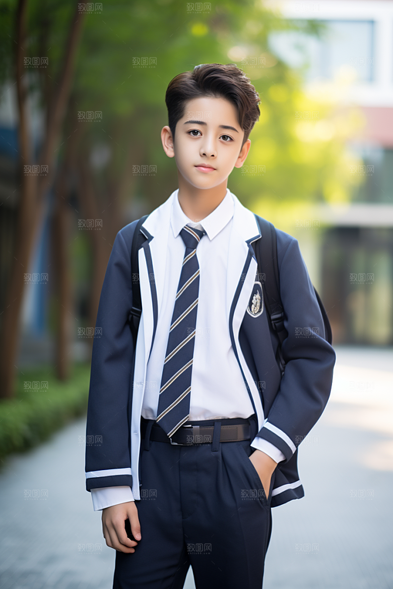 校服人物青少年学校摄影图