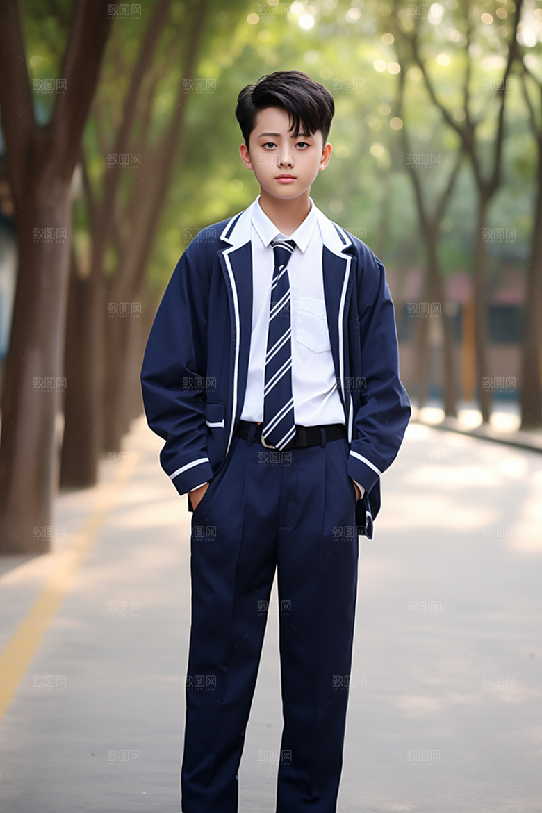 校服人物学生青少年摄影图