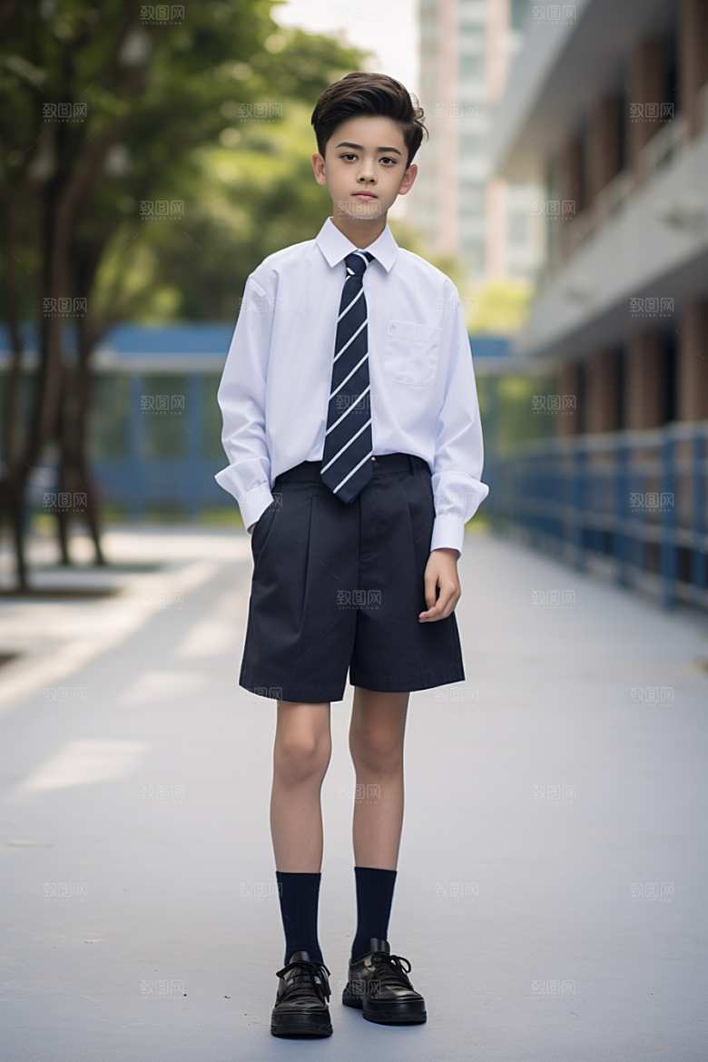 校服人物人像自然摄影图