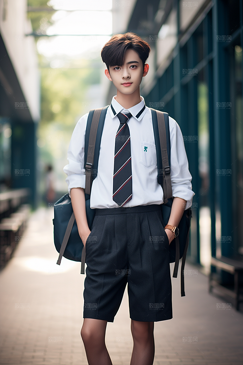 校服人物高清学校摄影图