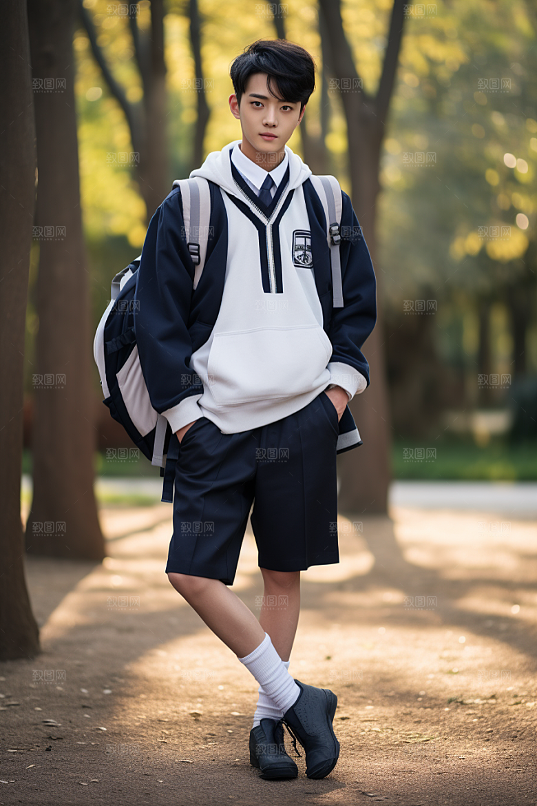 校服人物学生青少年摄影图