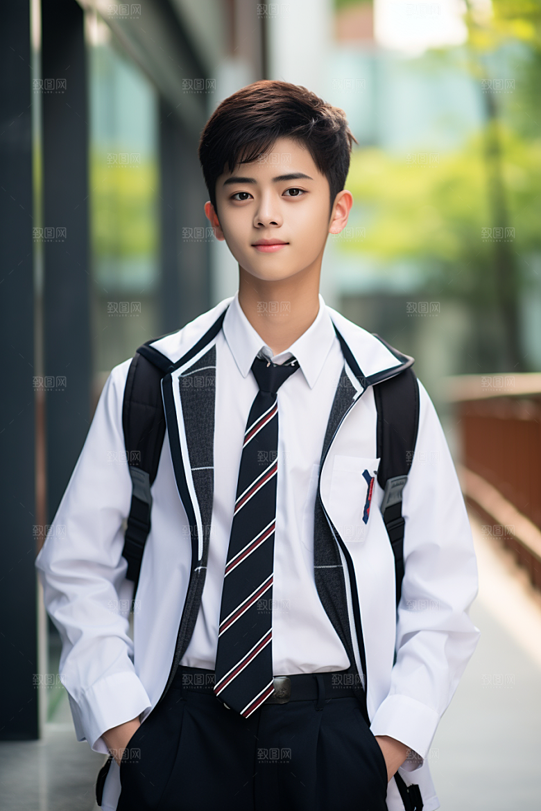 校服人物肖像青少年摄影图