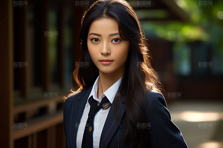 校服人物青春肖像摄影图