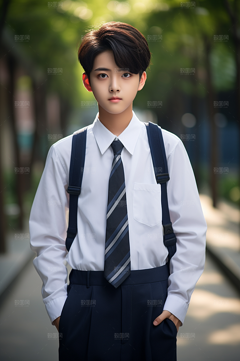 校服人物青少年高清摄影图