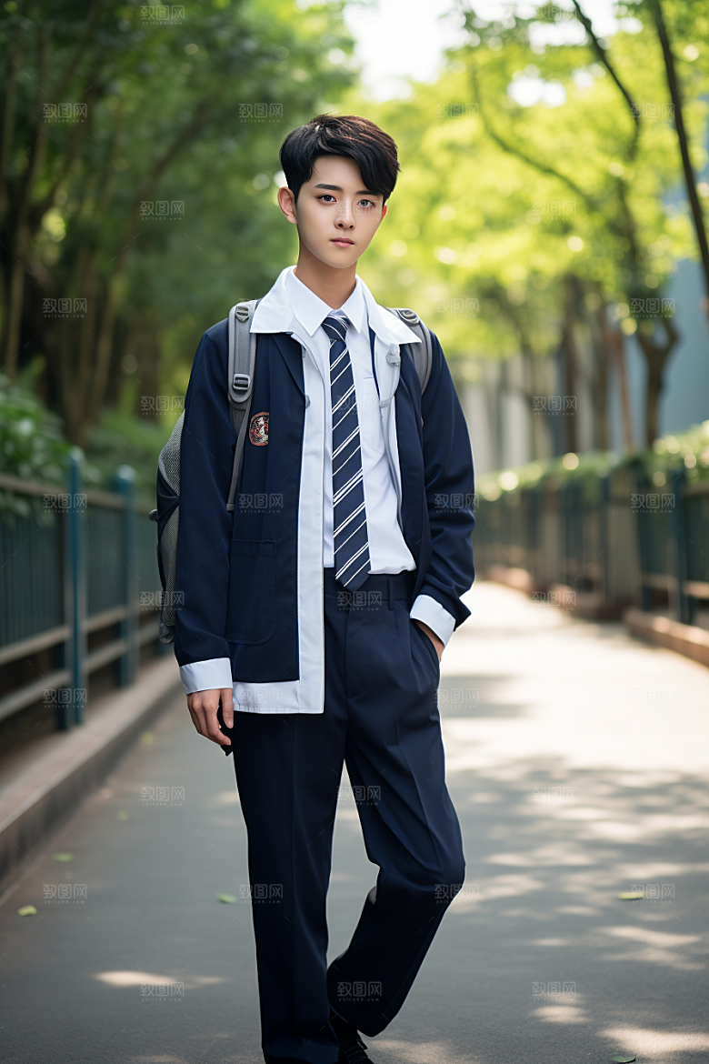 校服人物高中肖像摄影图