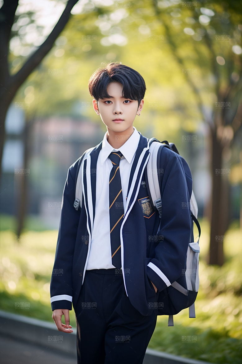 校服人物学生学校摄影图