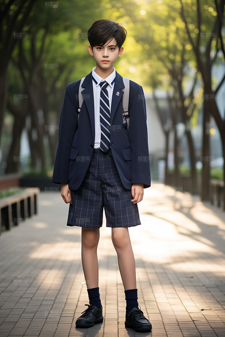 校服人物学生肖像摄影图