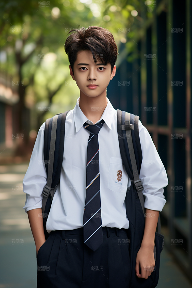 校服人物清新青春摄影图