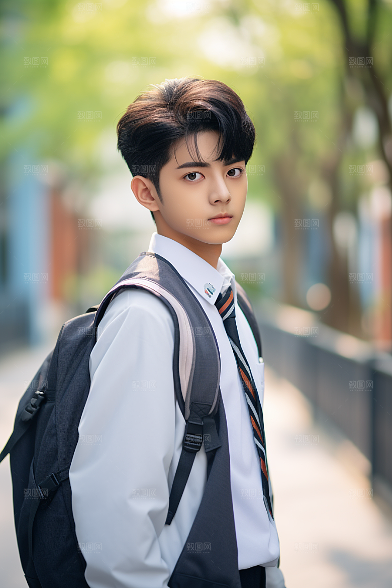 校服人物青少年学校摄影图