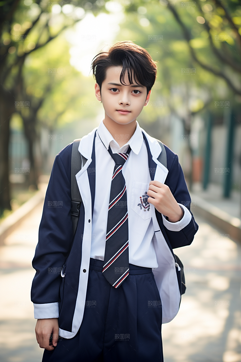 校服人物清新人像摄影图