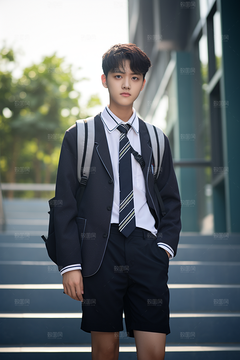 校服人物学校人像摄影图