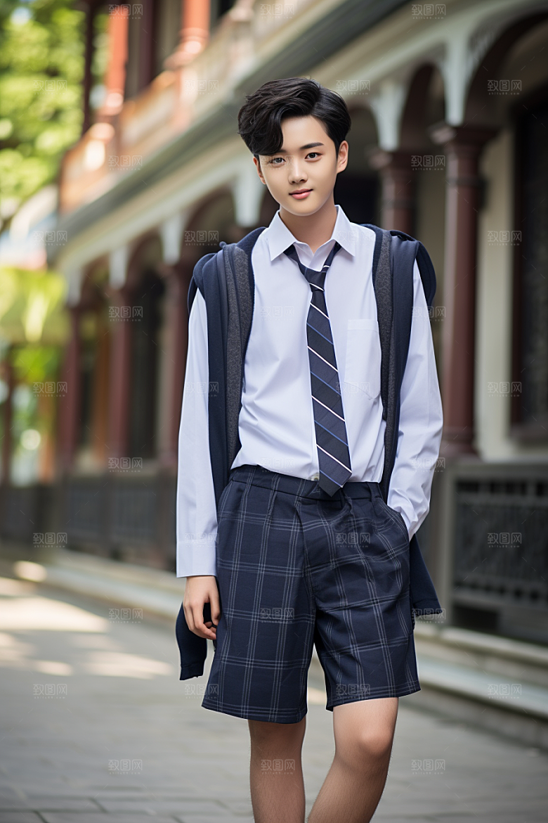 校服人物高清清新摄影图