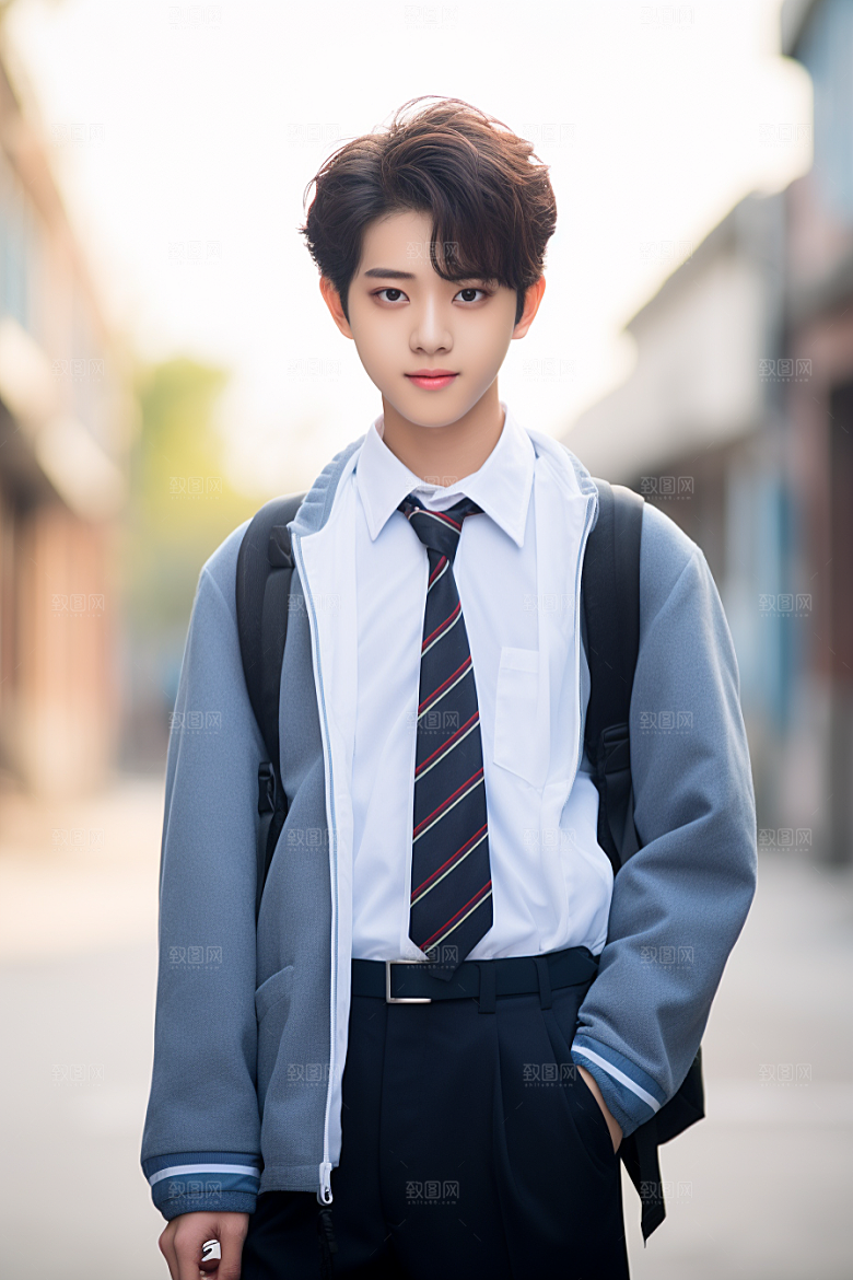 校服人物学校自然摄影图