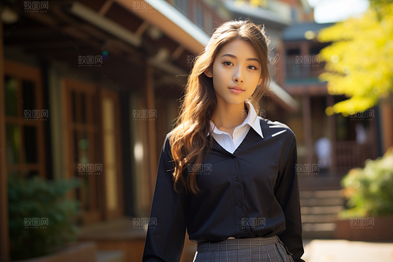 校服人物青春自然摄影图