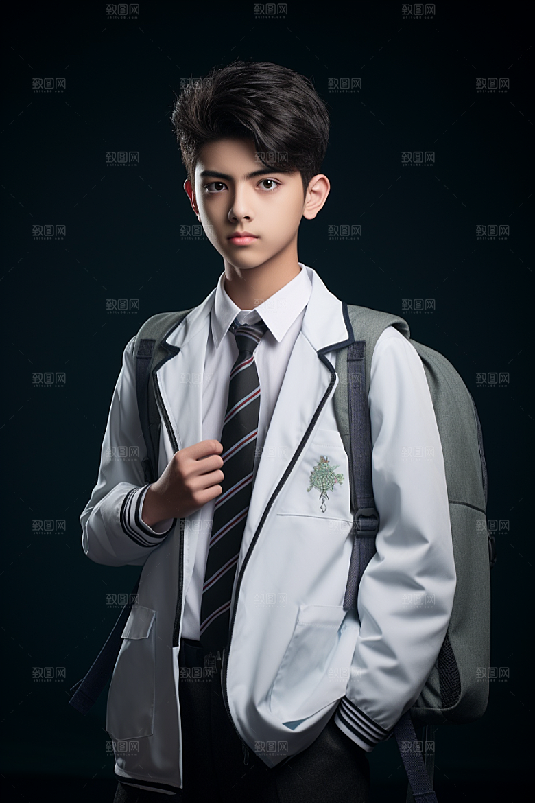 校服人物学校高中摄影图