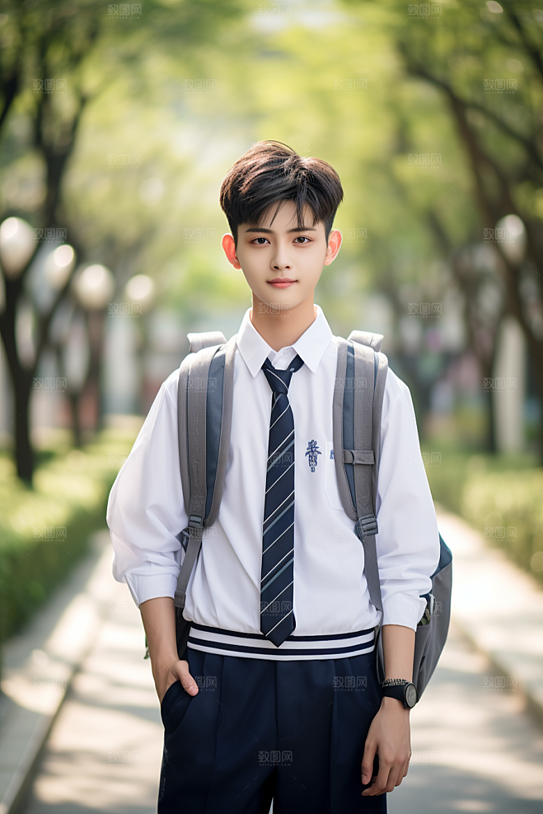 校服人物制服青少年摄影图