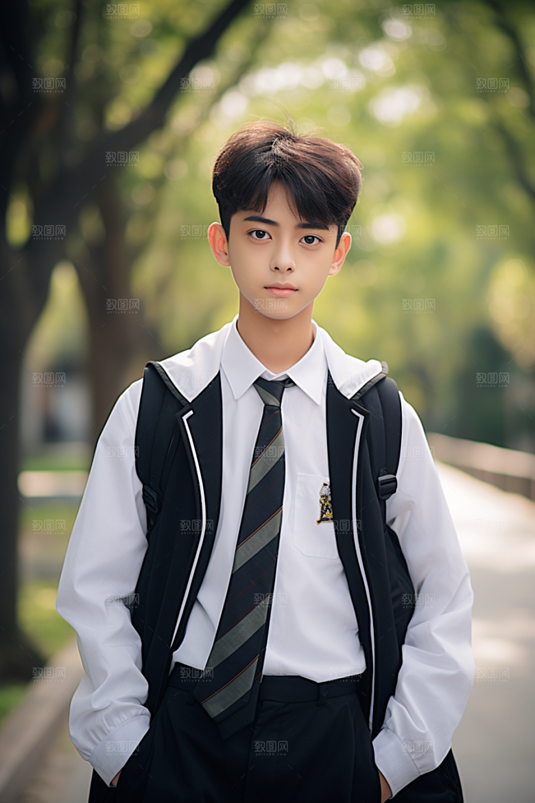 校服人物高中学校摄影图