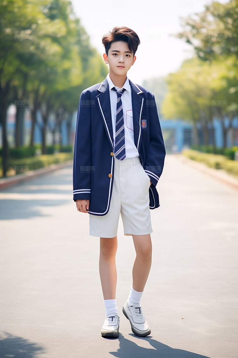 校服人物青少年靓丽摄影图