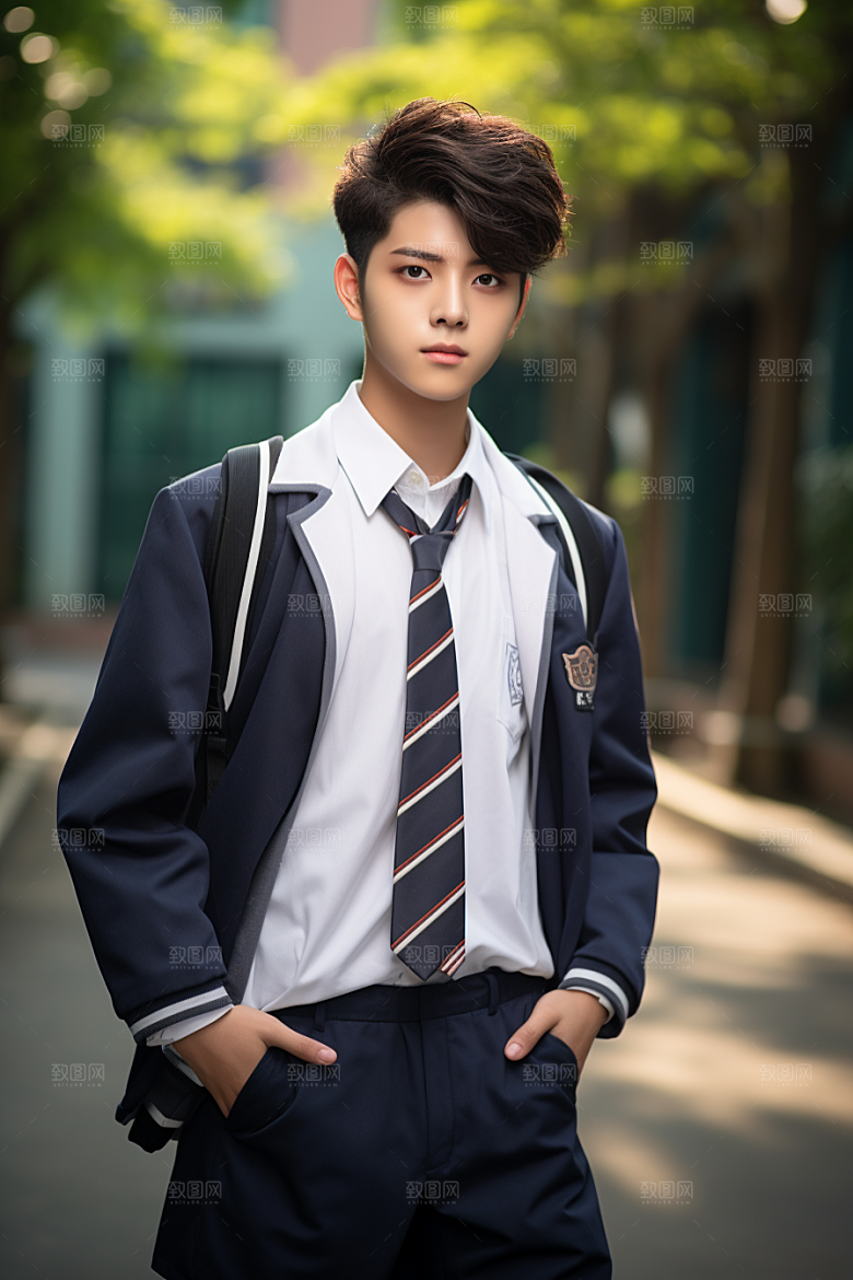 校服人物高清学校摄影图